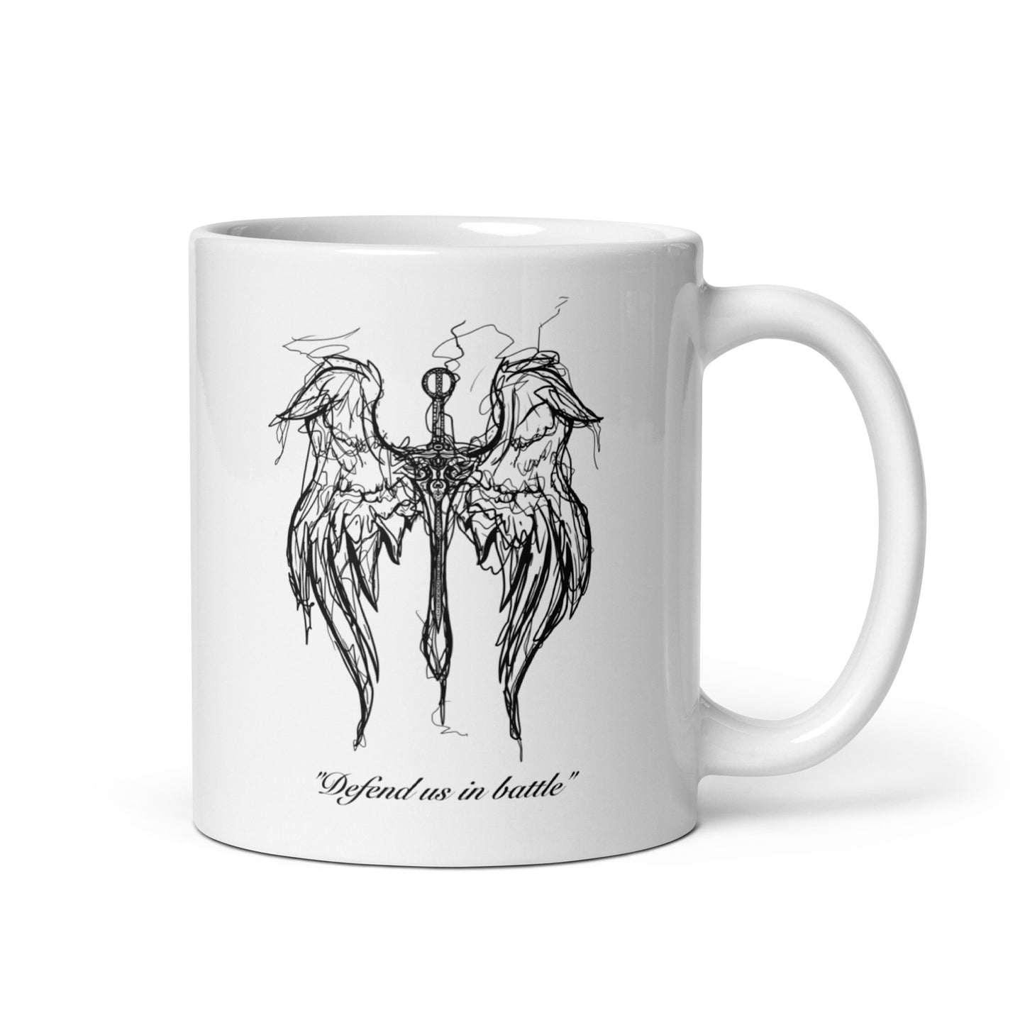 St. Michael's Wings White Glossy Mug