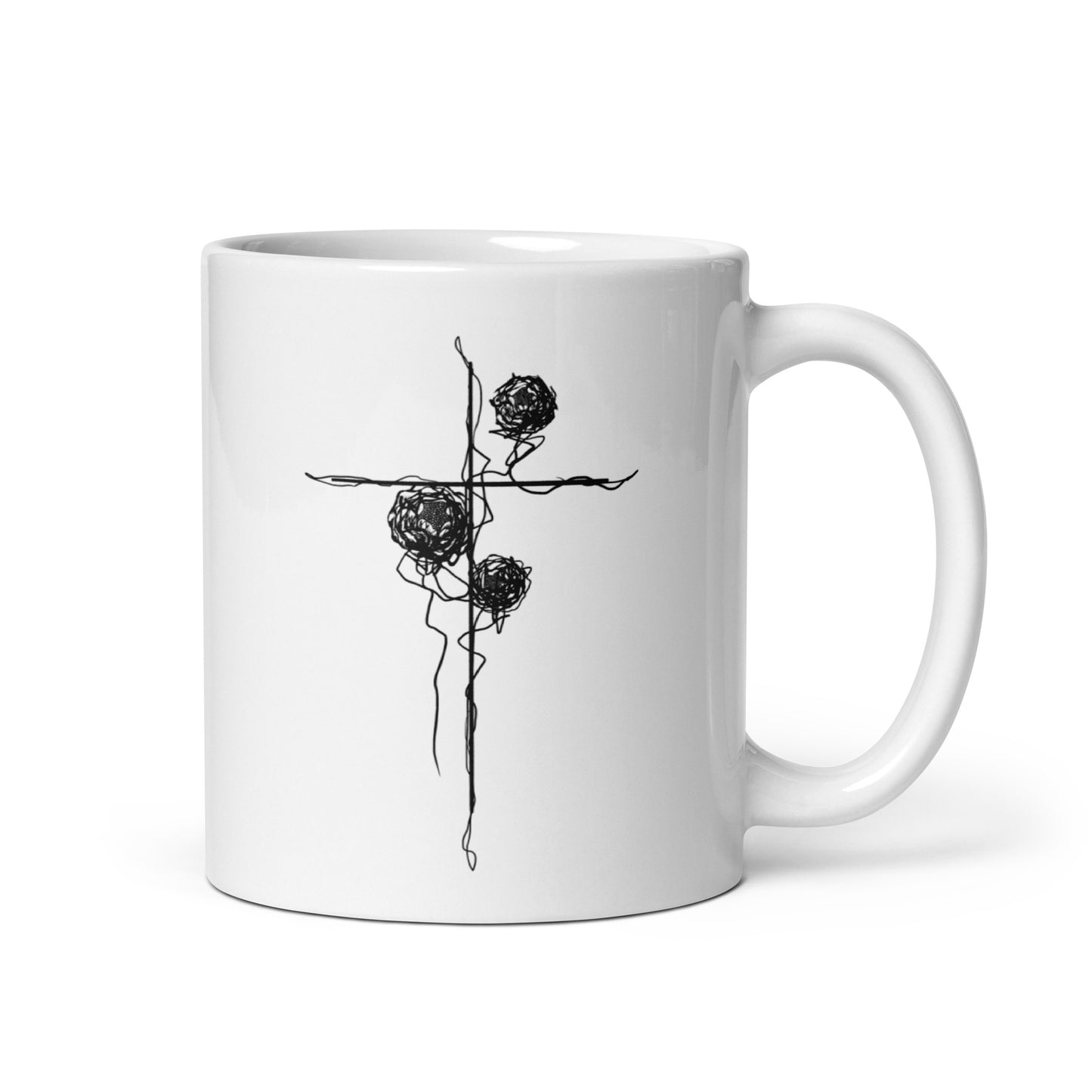 Spring Cross White Glossy Mug