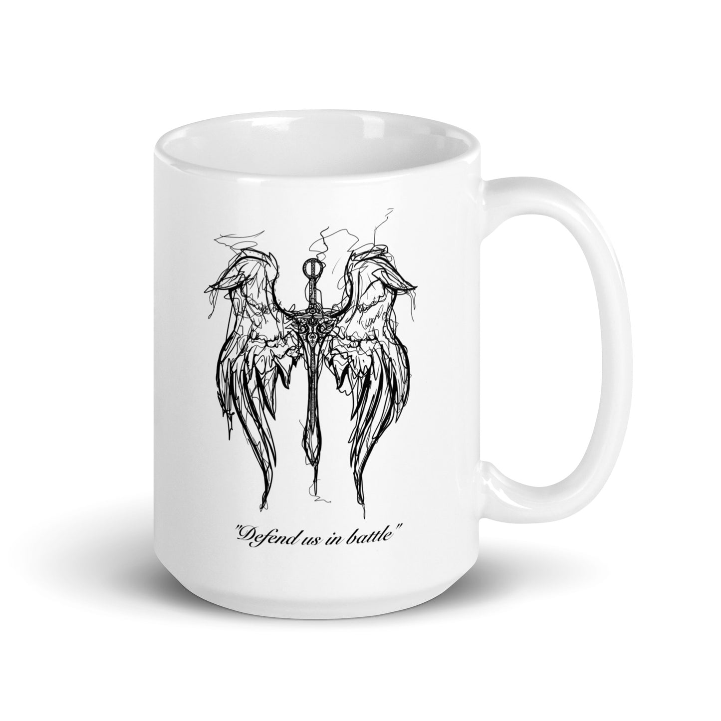 St. Michael's Wings White Glossy Mug