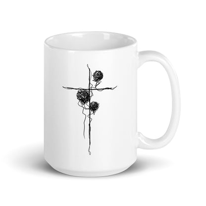 Spring Cross White Glossy Mug